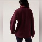 Athleta Cozy Karma Funnel Neck Sweatshirt Fleece Burgundy Pullover Top, Size S Photo 10