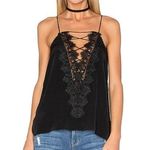 Cami NYC  The Charlie Black Silk Lace Tank Top Photo 0