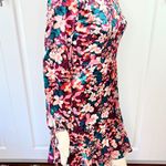 BCBGeneration Velvet Floral Mock Neck Mini Dress with Ruffles NWOT Photo 2