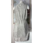 Vince Camuto  Grey Geometric Print Sleeveless Peplum Midi Dress Size 12 Large Photo 3