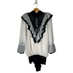 HAH Hot As Hell Bodysuit Women Small Black White Polka Dot Heavy Knecking NWT Photo 2