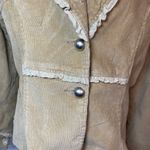 Misha Y2K Vintage Tan Corduroy Floral Embroidered Sequin Blazer Jacket Size XL Photo 1