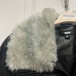 Slate + Willow Black Fur Trim Leather Trucker Jacket Size Medium $695 Photo 4