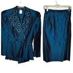 Vintage All That Jazz Metallic Blue Skirt Set Size undefined Photo 1