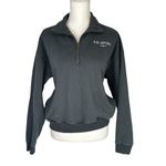 Sporty & Rich Sport Quarter Zip Sweater in Faded Black & Cream Small New Womens Photo 5