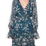 Amur Rhea Silk Maxi Dress Teal Womens Size 10 Blue Photo 10