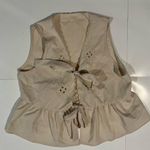 SheIn  Beige Floral Embroidered Tank Top Photo 1