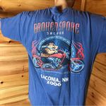 VINTAGE BLUE MOTORCYCLE HOG GRAPHIC TEE Size XL Photo 0