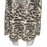 ZARA Top Special Edition Leopard Cheetah Print Sequin Blouse Shirt Size Medium Photo 4