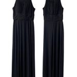 SLNY FASHIONS NWOT Black Sleeveless Pleated Maxi Dress Size 12 High Neck Formal Photo 2