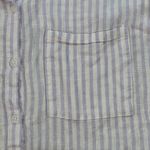 Lola River Button Down Shirt Womens Small Linen Striped Purple/White Beach Tunic Purple Photo 1