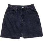 Missguided Denim Skirt Black Size 4 Mirco Mini Bratz High Waisted Shark Bite Photo 0