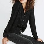 Madewell Jacquard Dot Pajama Top Small Women’s Black MA852 Photo 0
