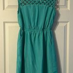 Sequin Hearts  Teal Sleeveless Dress Medium Photo 0