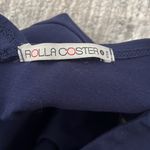 Rolla Coster  | Navy Blue Criss Cross Crop Top Cap Sleeves Small Photo 2