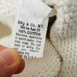 VINTAGE 90s BKG White Chunky Knit Boxy Turtleneck Sweater Size L Photo 6