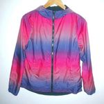 GapFit M Reversible Hoodie Front Zip Windbreaker Pink Purple Dots Running Jacket Photo 0