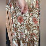 Anna Cate ruffles Aimee Mini Dress tie front Coral Floral autumn tuckernuck tier Orange Size XS Photo 3