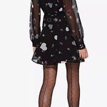 Avec Les Filles Printed Ruffled Fit & Flare Heart Sheer dress - S EUC Photo 14