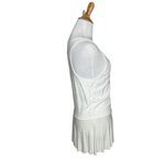 Free People  Rally Tank Top Ivory Peplum Perforated Racerback Tennis Size Small Photo 3