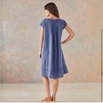 Sundance Linen Pleated PinTuck Viv Day Relaxed Shift Dress Photo 2