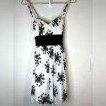 Trixxi White Black Floral Embroidered Empire Waist Party Dress Small NWT Elegant Photo 5