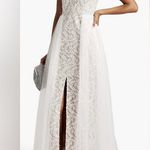 Aidan Mattox tulle-paneled guipure lace gown Prom Dress bride bridal size 6 Photo 0