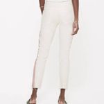 Mother the looker ankle fray white with pink stripe jeans 26 Photo 2