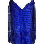 Fifteen Twenty  Sheer Long Sleeve Peasant V-Neck Silk Blouse XS Photo 0