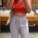 Mami Swimwear RTW Pasiflora 100% Linen Pleated Wide Leg Trousers in Lavender Purple Size M Photo 11