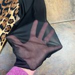 Lavish  Animal Print Cheetah Sheer 3/4 Sleeve Blouse 1X Photo 6