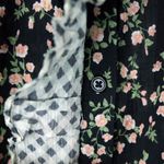  By We are Sundays Leah Shirt Women S Black Floral Gingham Button Up Boho Photo 7