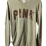 PINK Victoria Secret Women's Dark Green Long Sleeve Top Photo 0