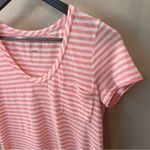 Caslon  Modal/Cotton blend striped Tshirt, long fit, short sleeve, pink &white Photo 2