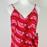 Farm Rio NWT  Linen blend Copabanana Wrap Mini Dress Red Pink Size M Photo 6