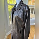 Vintage Studio Works Chocolate Brown Ankle Length Leather Trench Coat Size Small Photo 13