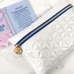 Ipsy Silver Geometric Silver Blue Makeup Bag — Brand New — March 2023 Glam Bag Photo 7