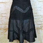 X Store Italy Y2K Black A Line Mix Media Midi Skirt Coin Chain Corduroy 28 1/2 Size undefined Photo 9