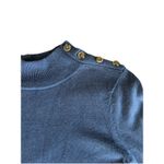 Jeanne pierre  Sweater Size Small Shoulder Button Cotton Blue Photo 3