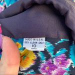 Vintage Gianni multi color over black floral silk single button blazer Pink Size M Photo 7