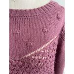 Lucky Brand  Textured Knit Sweater Small Dusty Rose Winter Cozy Boho Photo 2