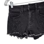 American Eagle Outfitters Distressed Hi-Rise Shortie Black 4 Lace Applique Photo 3