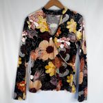 Current Project Black Floral Choker Cut Out Faux Wrap Fitted Top Size Small Photo 7