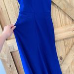NWOT Women's High Neck Split Bodycon Mermaid Evening Cocktail Long Dress Blue Size L Photo 5