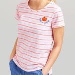 Joules Nessa Pink Striped Embroidered Lifes a Peach T Photo 0