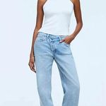 Madewell Low Slung Straight Jeans Sevilla Wash Blue Straight Slouchy US 28 NWT Photo 4