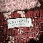 Paper Crane  small brown floral smocked crop tube top festival summer casual Photo 2