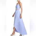 Sachin + Babi  periwinkle, draped tulip dress. Spaghetti straps. 4 Photo 2