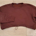 ZARA Brown Cropped Sweatshirt Photo 3