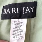 Bari Jay Halter Midi Satin Dress 8 Sage Green Bridesmaid Mother Ribbon Hem #305 Photo 7